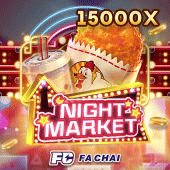 Night Market slot cover with street food stalls